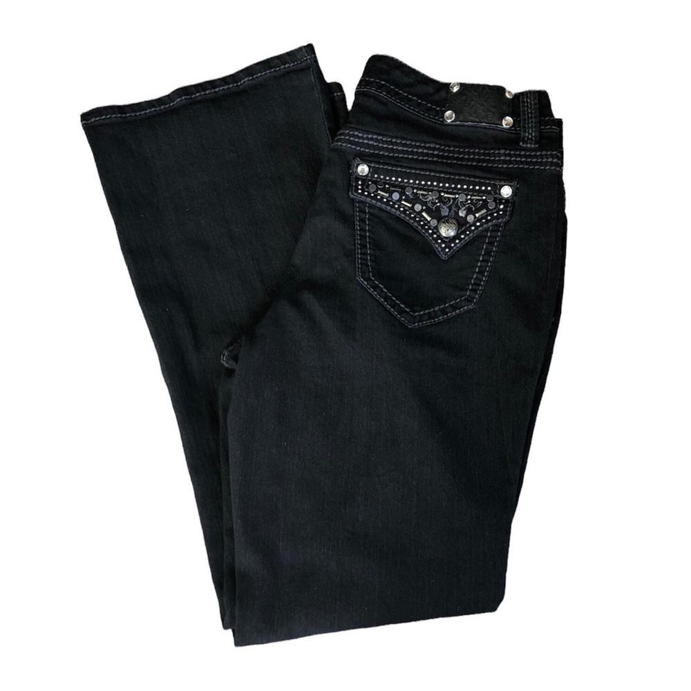 Bejeweled Bootcut Jeans by Style and Co Premium Jeans size 10P Bling Rhinestones